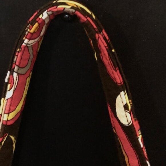 VERA BRADLEY PUCCINI 2008 RETIRED PATTERN PINK & BROWN QUILTED MCM-MOD HANDBAG - Picture 8 of 8